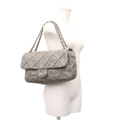CHANEL シャネル 13番 A48492 グレー SV金具 ウルトラステッチ レザー チェーンショルダーバッグ ショルダーバッグ
