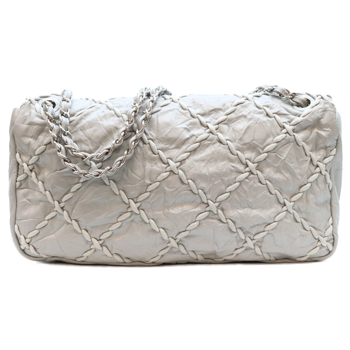 CHANEL シャネル 13番 A48492 グレー SV金具 ウルトラステッチ レザー チェーンショルダーバッグ ショルダーバッグ
