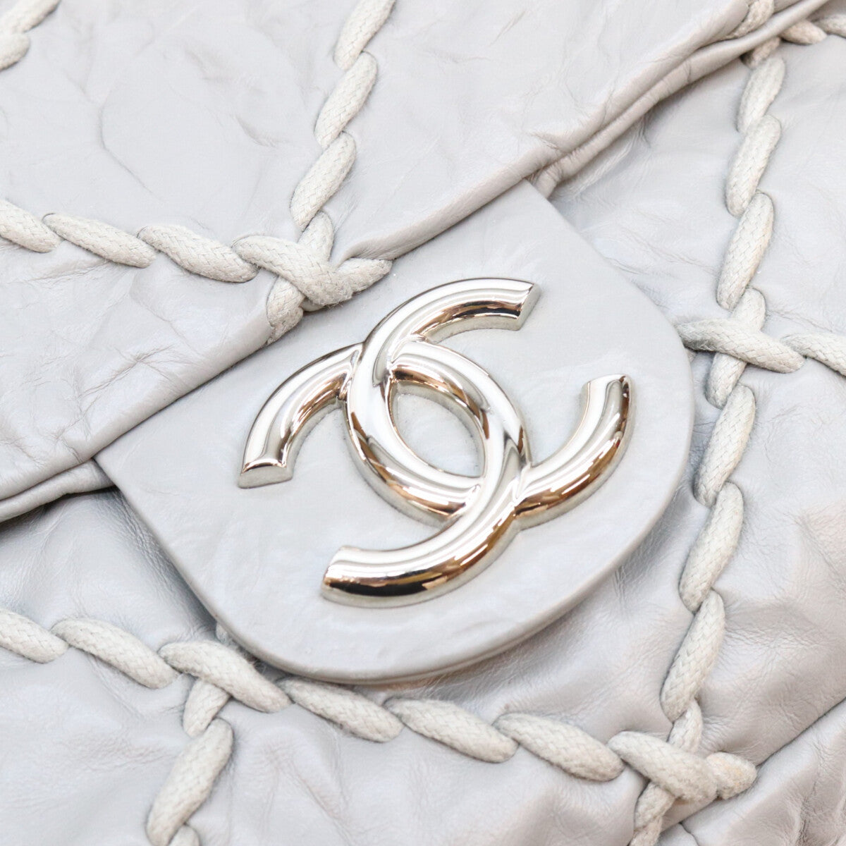 CHANEL シャネル 13番 A48492 グレー SV金具 ウルトラステッチ レザー チェーンショルダーバッグ ショルダーバッグ