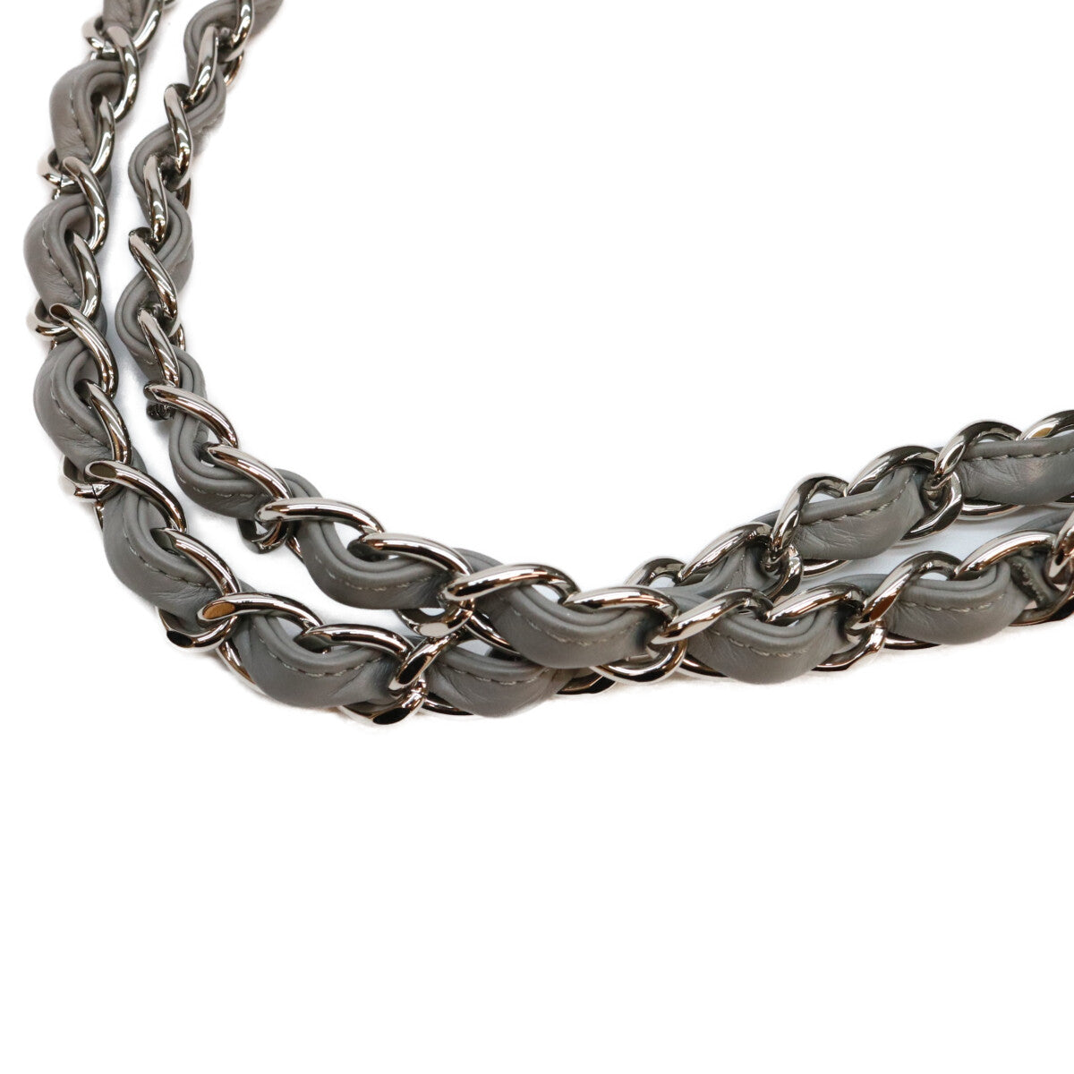 CHANEL シャネル 13番 A48492 グレー SV金具 ウルトラステッチ レザー チェーンショルダーバッグ ショルダーバッグ