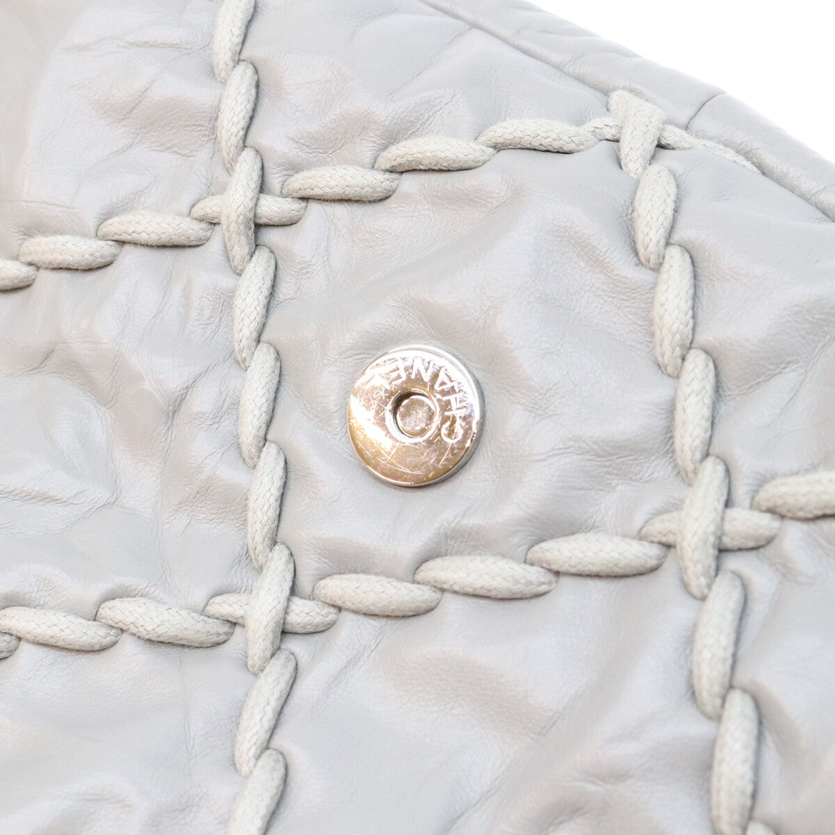 CHANEL シャネル 13番 A48492 グレー SV金具 ウルトラステッチ レザー チェーンショルダーバッグ ショルダーバッグ