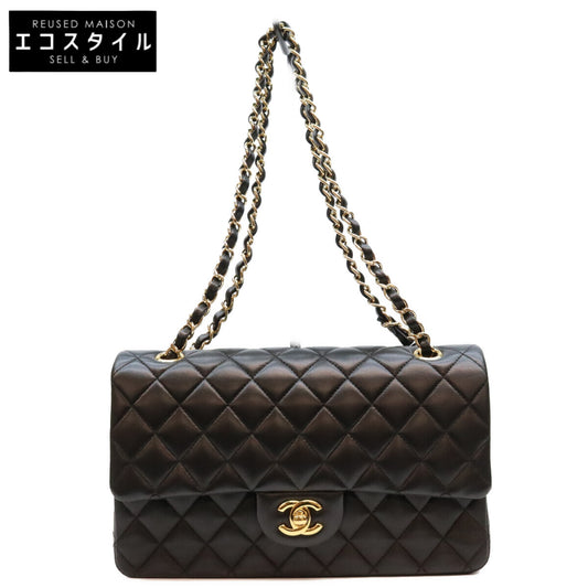 CHANEL シャネル 18番 A01112 黒 ラム G金具 マトラッセ25 ショルダーバッグ ショルダーバッグ