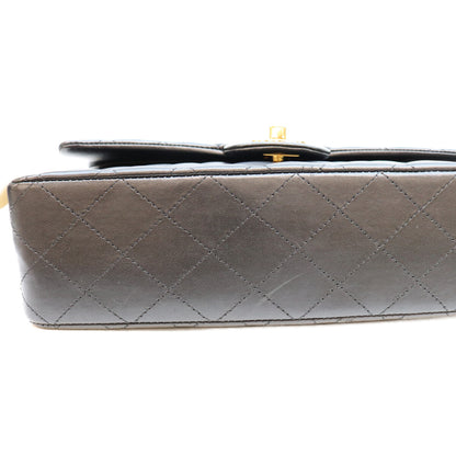 CHANEL シャネル 18番 A01112 黒 ラム G金具 マトラッセ25 ショルダーバッグ ショルダーバッグ