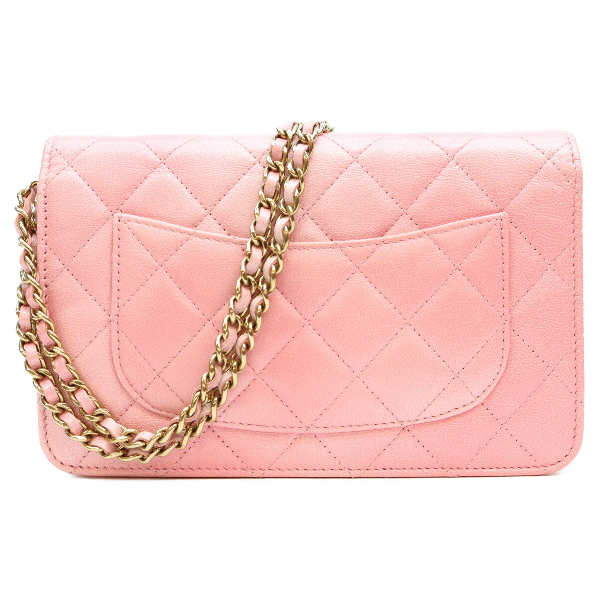 CHANEL シャネル AP0250 シャイニーピンク タムレスクラシック カーフ G金具 チェーンウォレット ショルダーバッグ