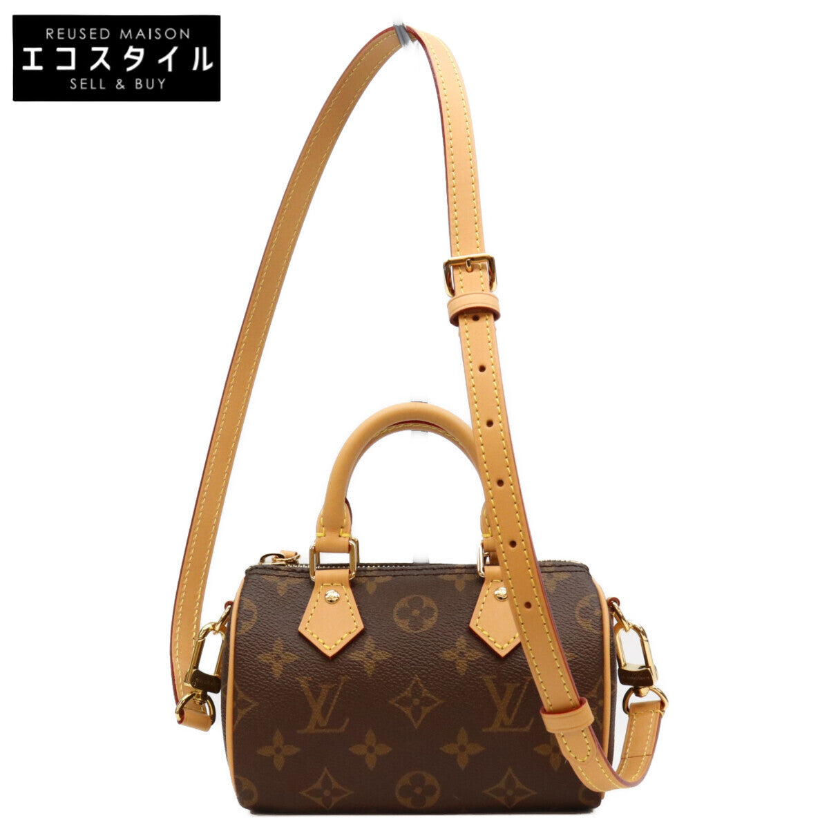 LOUIS VUITTON ルイヴィトン 22年 M81085 モノグラム ナノスピーディ ボストンバッグ ショルダーバッグ