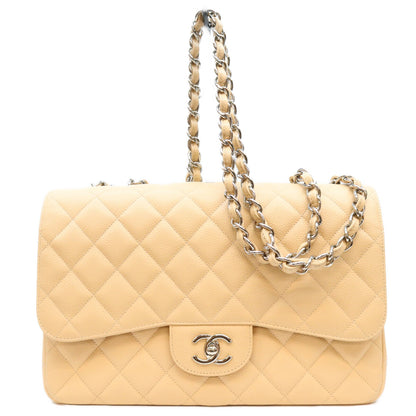 CHANEL シャネル 28番 A28600 ベージュ キャビア シングルフラップ SV金具 デカマトラッセ30 ショルダーバッグ ショルダーバッグ