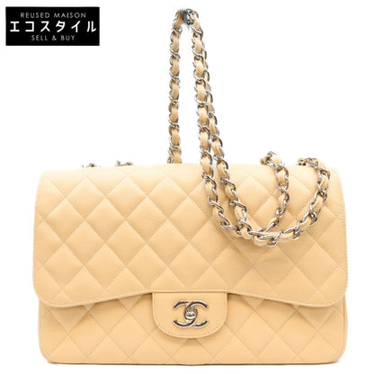 CHANEL シャネル 28番 A28600 ベージュ キャビア シングルフラップ SV金具 デカマトラッセ30 ショルダーバッグ ショルダーバッグ