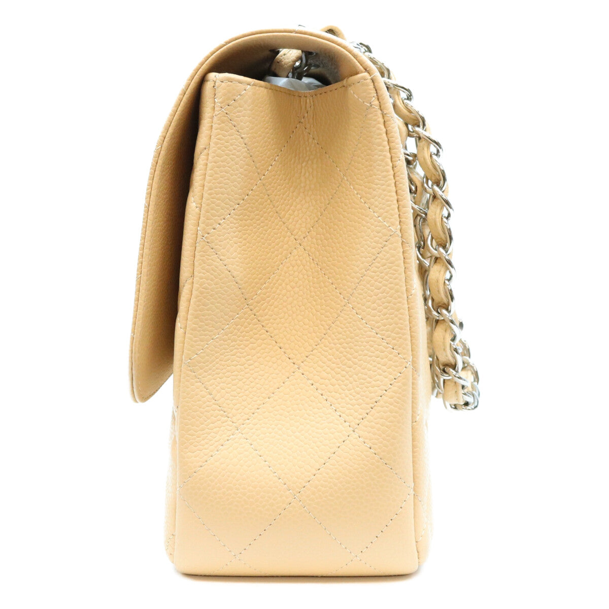 CHANEL シャネル 28番 A28600 ベージュ キャビア シングルフラップ SV金具 デカマトラッセ30 ショルダーバッグ ショルダーバッグ