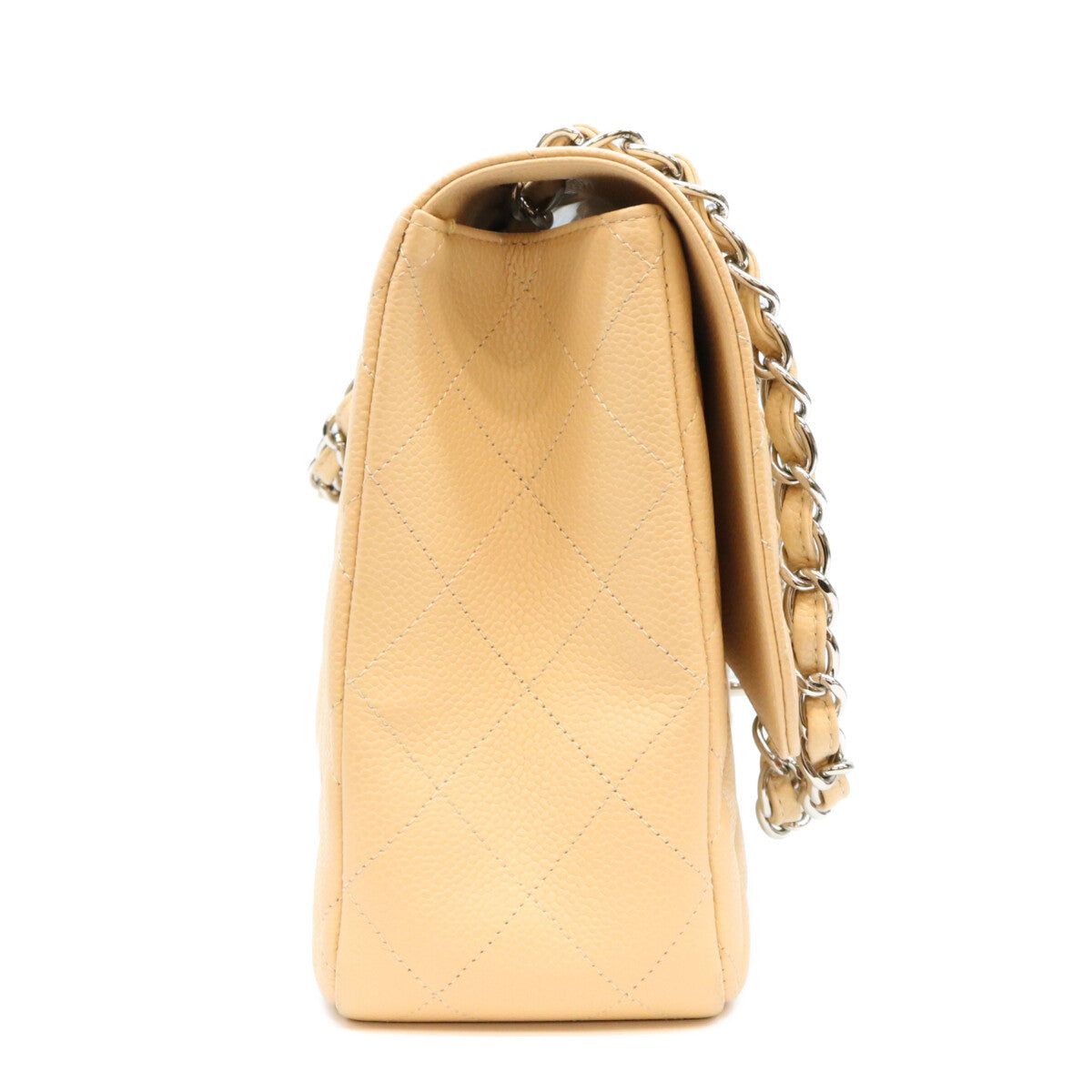 CHANEL シャネル 28番 A28600 ベージュ キャビア シングルフラップ SV金具 デカマトラッセ30 ショルダーバッグ ショルダーバッグ
