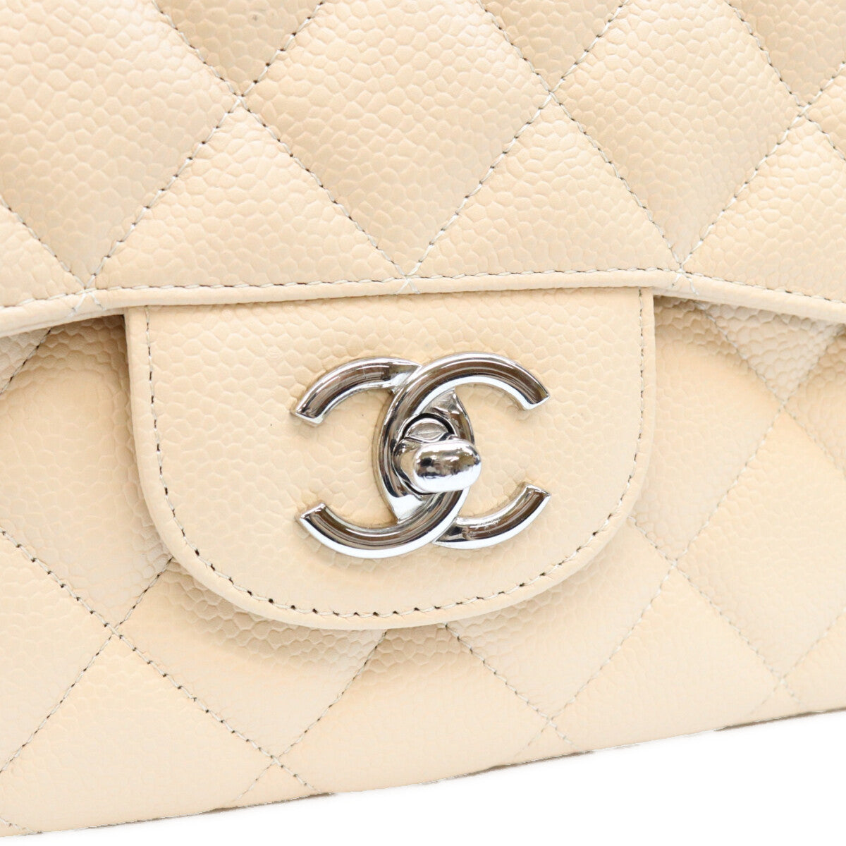CHANEL シャネル 28番 A28600 ベージュ キャビア シングルフラップ SV金具 デカマトラッセ30 ショルダーバッグ ショルダーバッグ