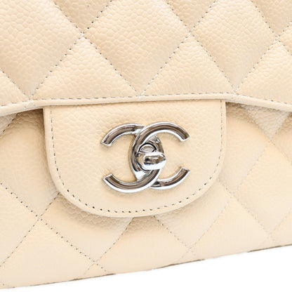 CHANEL シャネル 28番 A28600 ベージュ キャビア シングルフラップ SV金具 デカマトラッセ30 ショルダーバッグ ショルダーバッグ