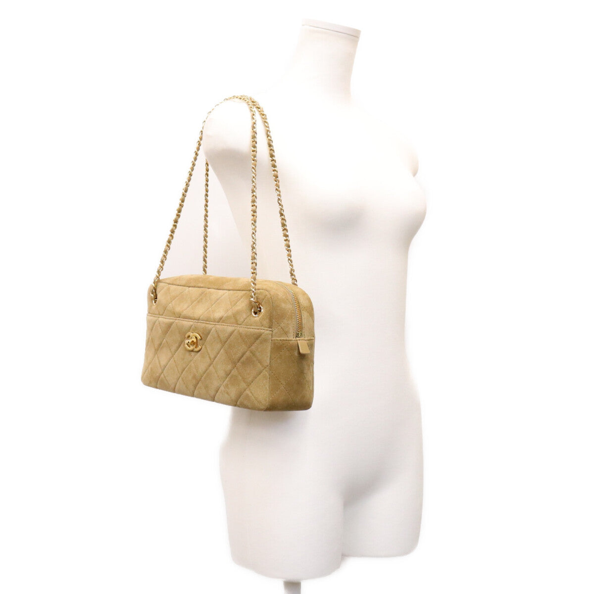 CHANEL シャネル 26年 AS6443 ダークベージュ スエードカーフスキン カメラバッグ ショルダーバッグ ショルダーバッグ