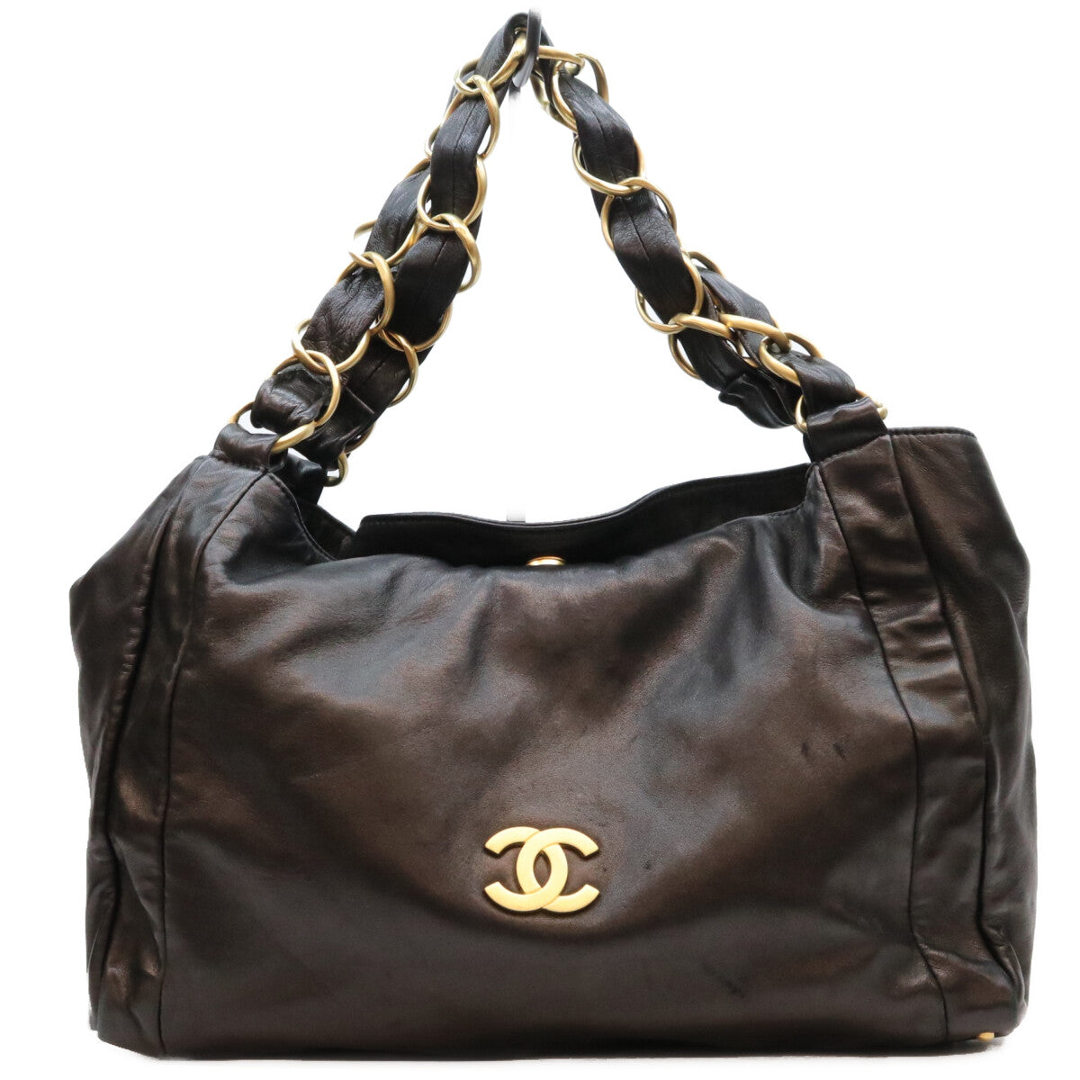 CHANEL シャネル 7番 黒 ラム G金具 オルセン スモール ホーボーバッグ ショルダーバッグ ショルダーバッグ