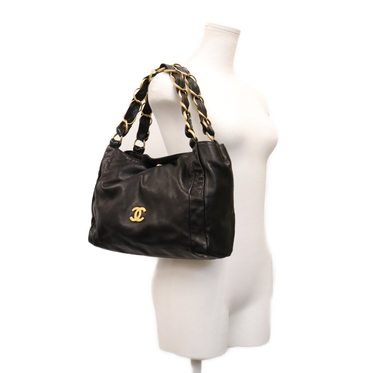 CHANEL シャネル 7番 黒 ラム G金具 オルセン スモール ホーボーバッグ ショルダーバッグ ショルダーバッグ