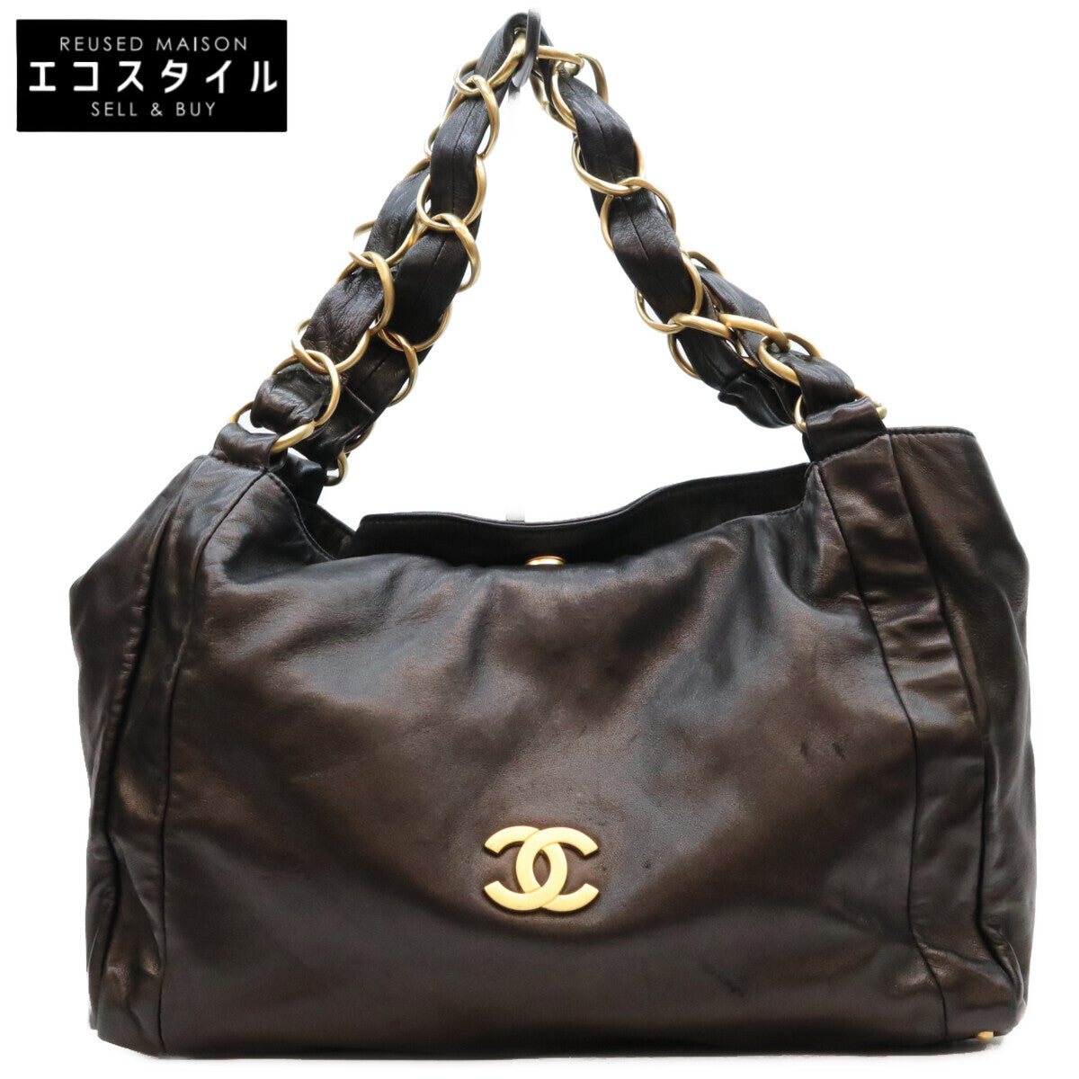 CHANEL シャネル 7番 黒 ラム G金具 オルセン スモール ホーボーバッグ ショルダーバッグ ショルダーバッグ