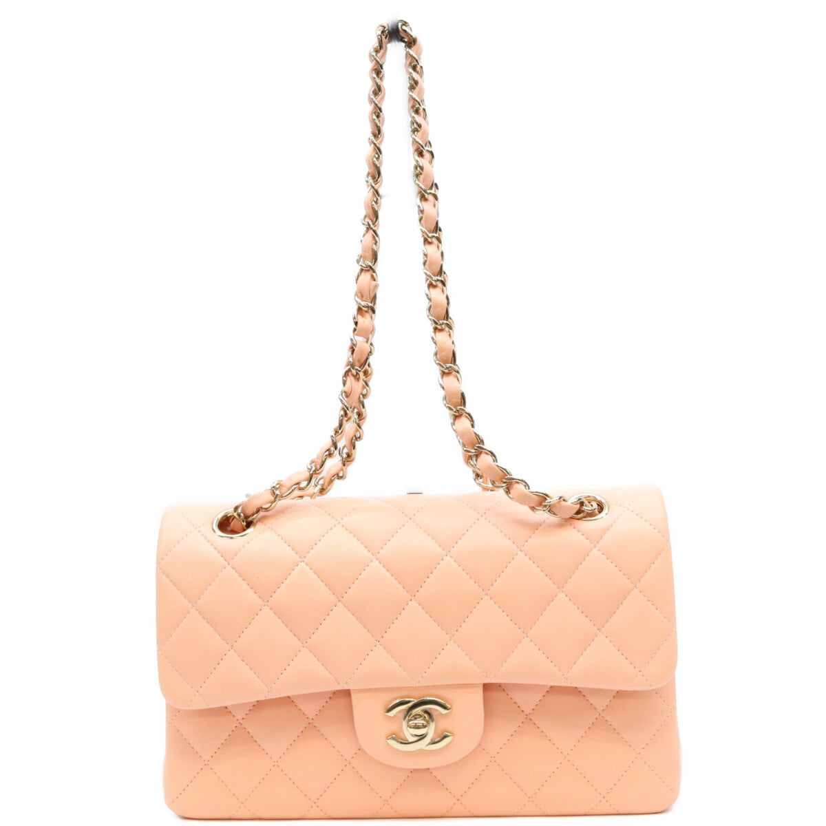 CHANEL シャネル AO1113 サーモンピンク ラム G金具 マトラッセ23 ショルダーバッグ ショルダーバッグ