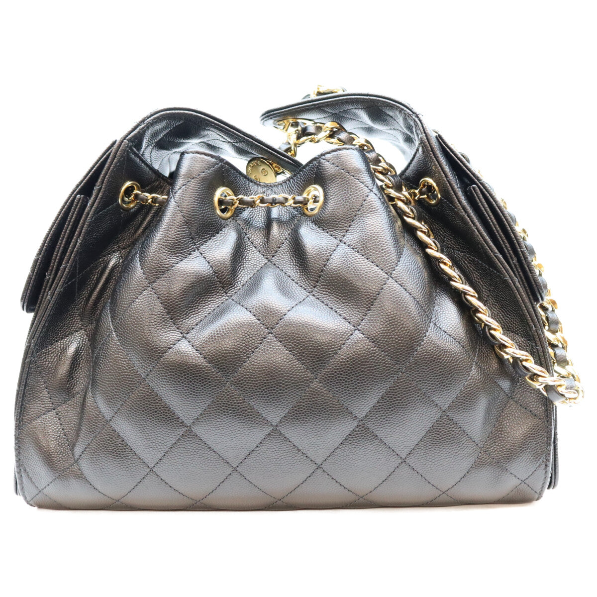 CHANEL シャネル AS5293 シャネル25 キャビアスキン 黒 スモールハンドバック ショルダーバッグ
