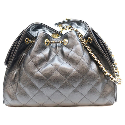 CHANEL シャネル AS5293 シャネル25 キャビアスキン 黒 スモールハンドバック ショルダーバッグ