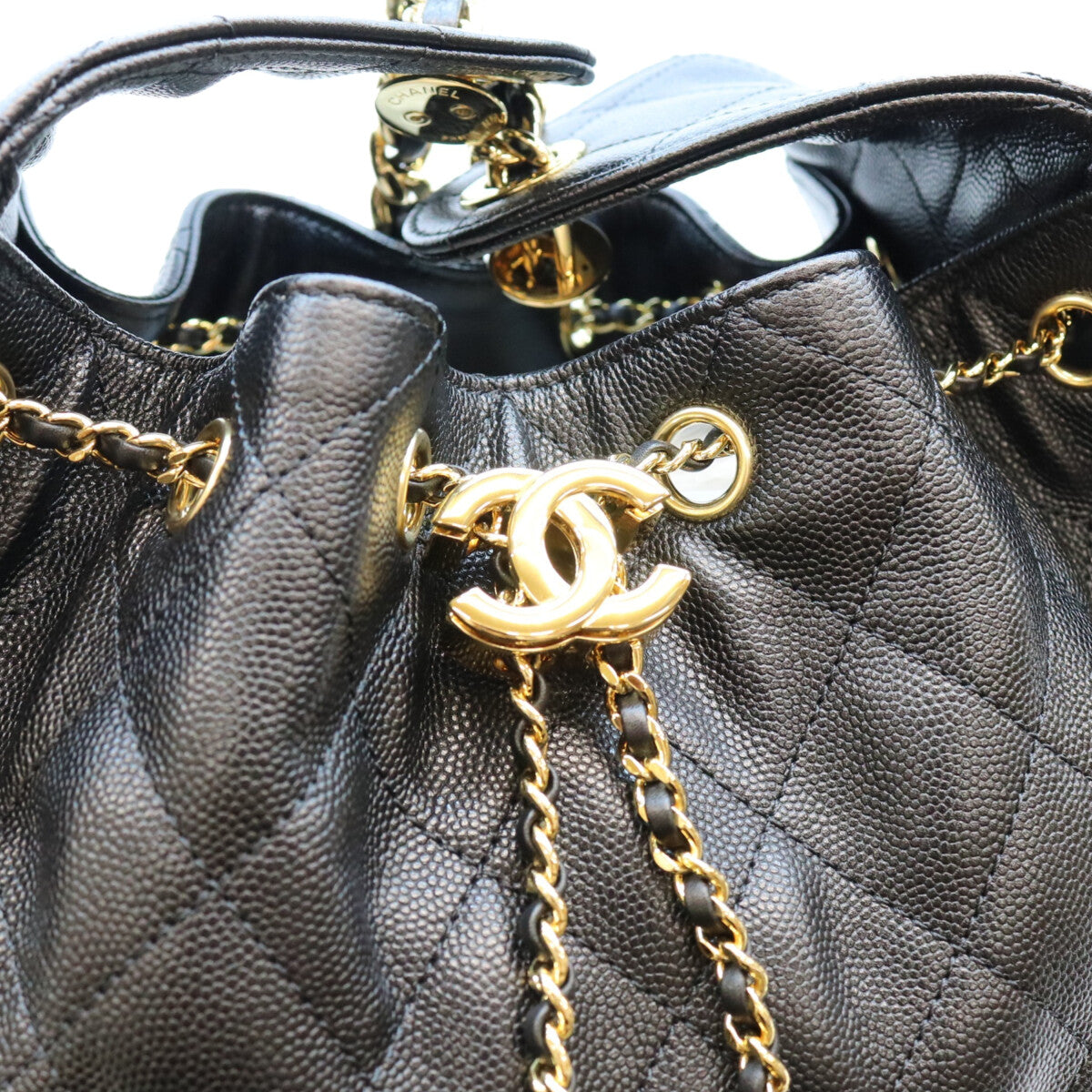 CHANEL シャネル AS5293 シャネル25 キャビアスキン 黒 スモールハンドバック ショルダーバッグ