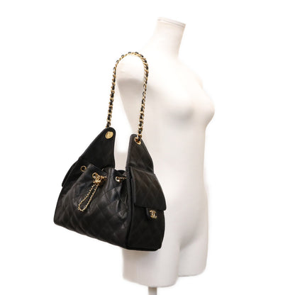CHANEL シャネル AS5293 シャネル25 キャビアスキン 黒 スモールハンドバック ショルダーバッグ