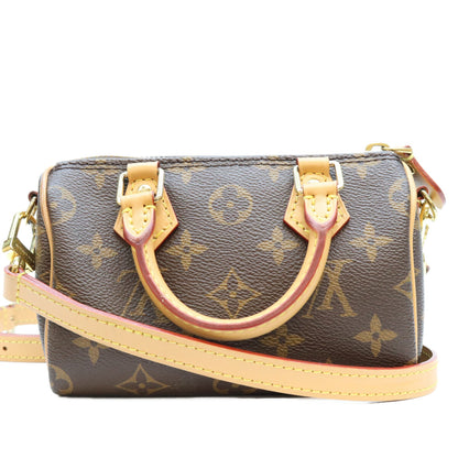 LOUIS VUITTON ルイヴィトン 23年 M81085 モノグラム ナノスピーディ ミニボストンバッグ ショルダーバッグ