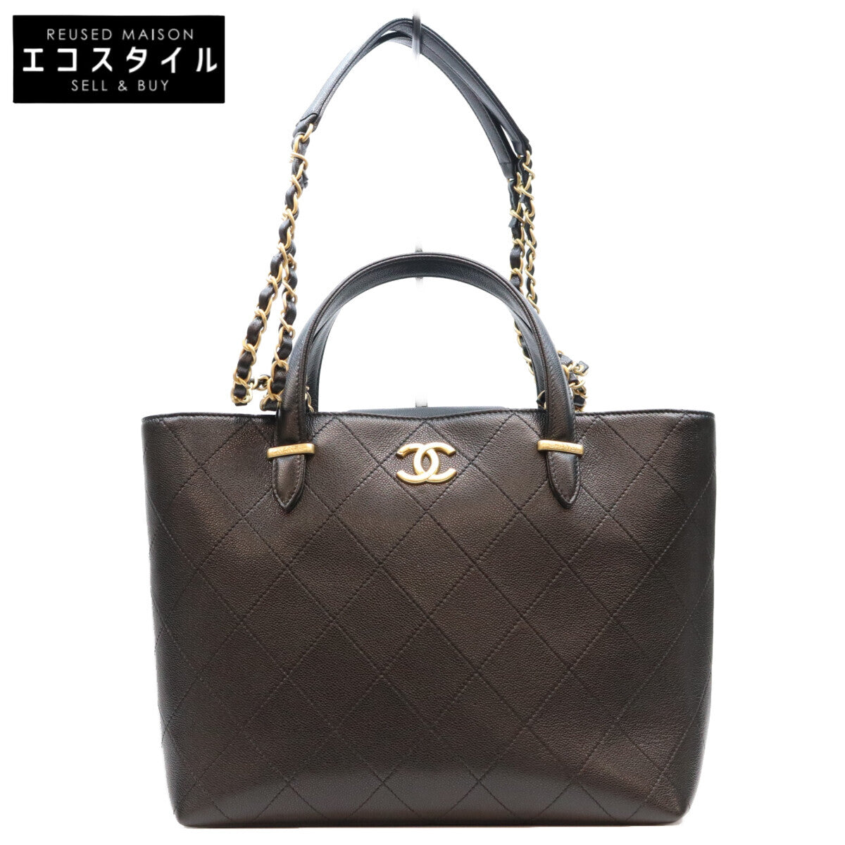 CHANEL シャネル AS5777 黒 キャビアスキン G金具 クラシック ショッピングバッグ トートバッグ トートバッグ