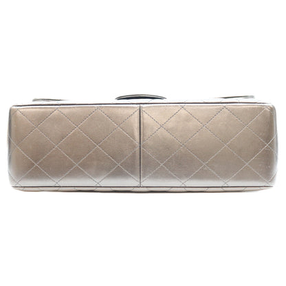 CHANEL シャネル 19番 14年 A58600 黒 ラム G金具 Wフラップ デカマトラッセ30 ショルダーバック ショルダーバッグ