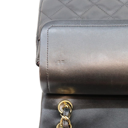 CHANEL シャネル 19番 14年 A58600 黒 ラム G金具 Wフラップ デカマトラッセ30 ショルダーバック ショルダーバッグ