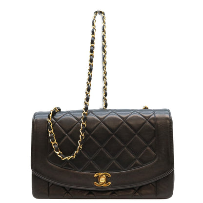 CHANEL シャネル 0番 A01165 黒 ラム ゴールド金具 ダイアナ25 ショルダーバッグ ショルダーバッグ