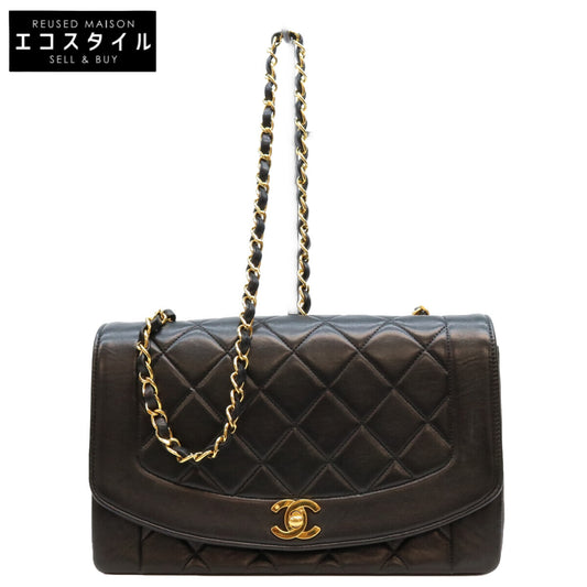 CHANEL シャネル 0番 A01165 黒 ラム ゴールド金具 ダイアナ25 ショルダーバッグ ショルダーバッグ