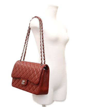 CHANEL シャネル 18番 A58600 ボルドー バーガンディ キャビア デカマトラッセ30 SV金具 Wフラップ ショルダーバック ショルダーバッグ