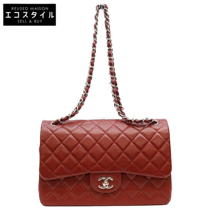 CHANEL シャネル 18番 A58600 ボルドー バーガンディ キャビア デカマトラッセ30 SV金具 Wフラップ ショルダーバック ショルダーバッグ