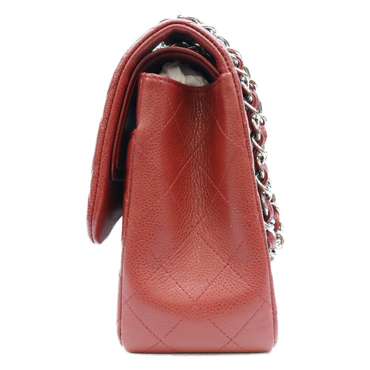 CHANEL シャネル 18番 A58600 ボルドー バーガンディ キャビア デカマトラッセ30 SV金具 Wフラップ ショルダーバック ショルダーバッグ