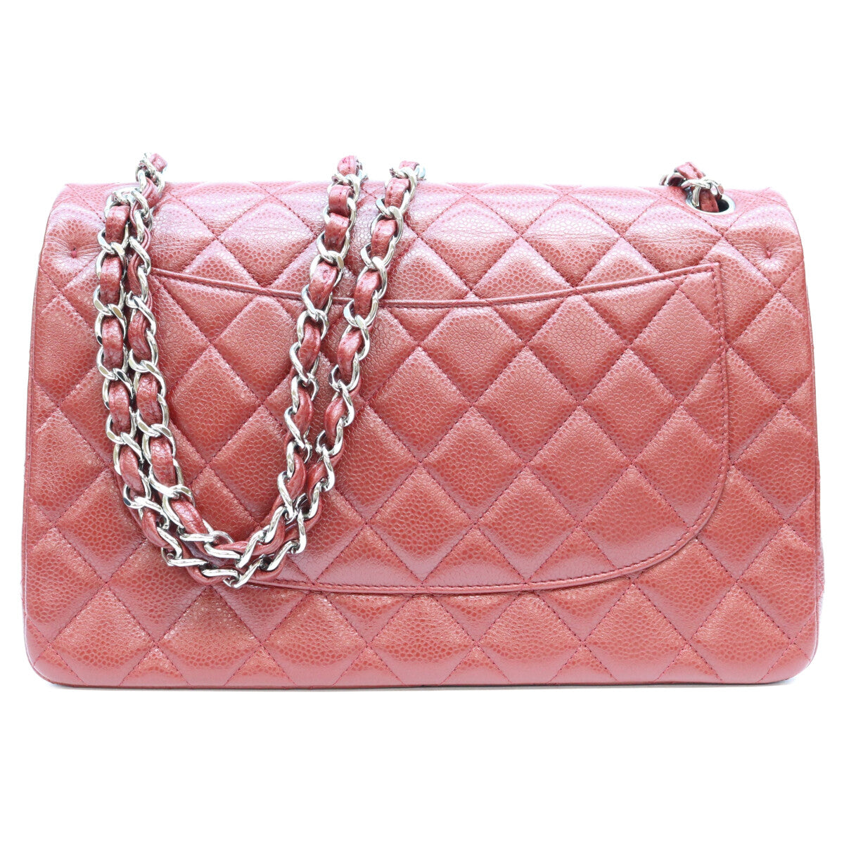 CHANEL シャネル 18番 A58600 ボルドー バーガンディ キャビア デカマトラッセ30 SV金具 Wフラップ ショルダーバック ショルダーバッグ