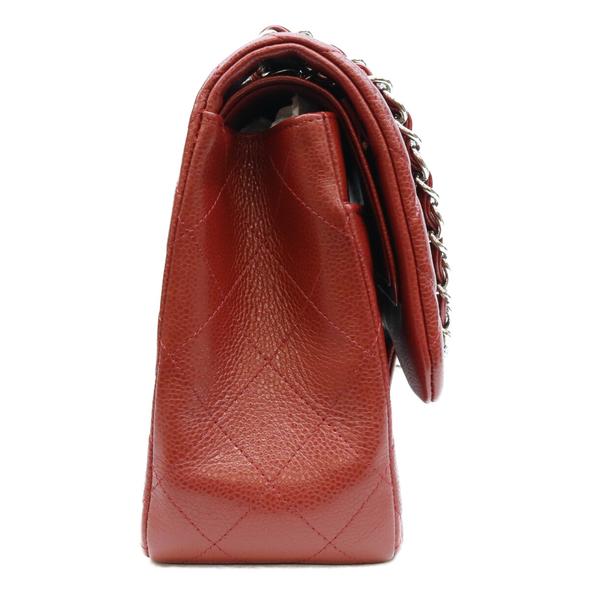 CHANEL シャネル 18番 A58600 ボルドー バーガンディ キャビア デカマトラッセ30 SV金具 Wフラップ ショルダーバック ショルダーバッグ
