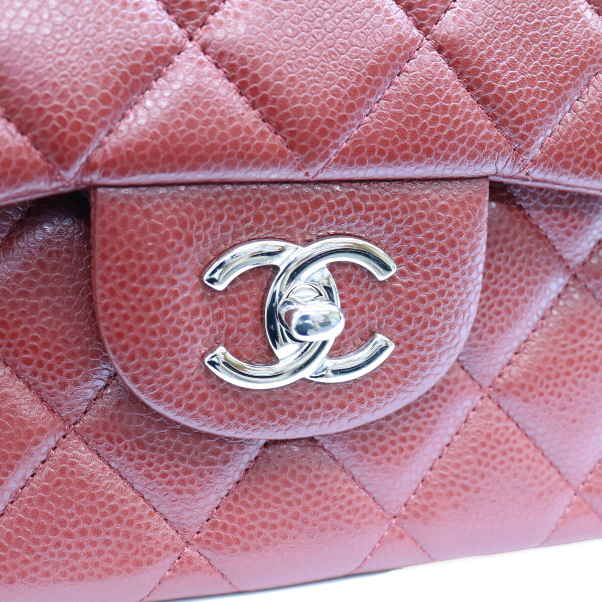 CHANEL シャネル 18番 A58600 ボルドー バーガンディ キャビア デカマトラッセ30 SV金具 Wフラップ ショルダーバック ショルダーバッグ