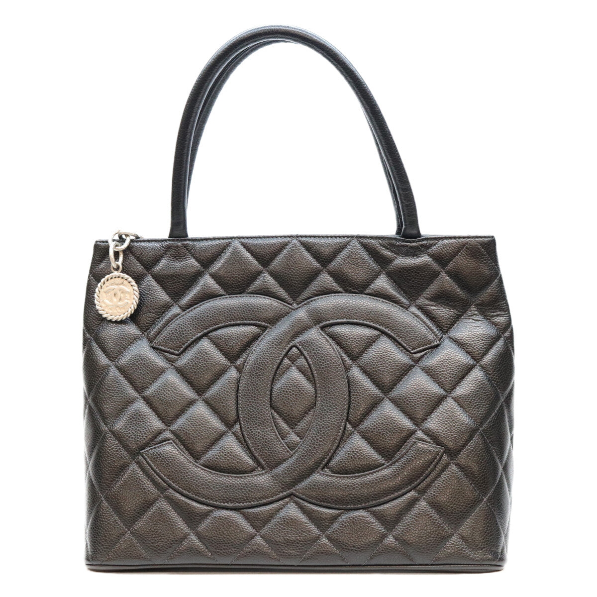 CHANEL シャネル 9番 A01804 キャビア 黒 SV金具 復刻トートバック トートバッグ