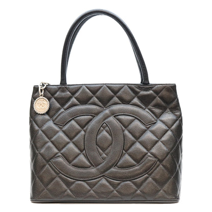 CHANEL シャネル 9番 A01804 キャビア 黒 SV金具 復刻トートバック トートバッグ