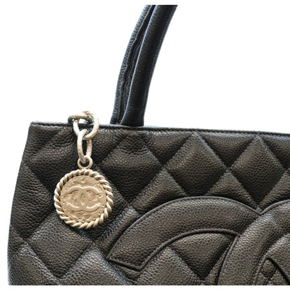 CHANEL シャネル 9番 A01804 キャビア 黒 SV金具 復刻トートバック トートバッグ