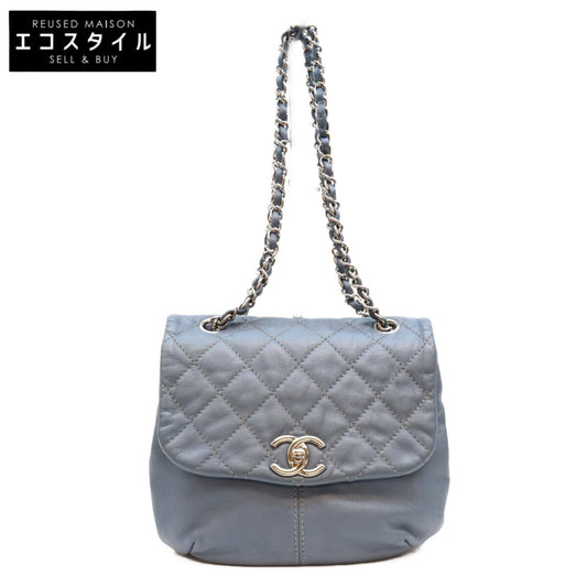 CHANEL シャネル 17番 ブルー カーフ CCトリアノン SV金具 マトラッセ メッセンジャー ショルダーバック ショルダーバッグ