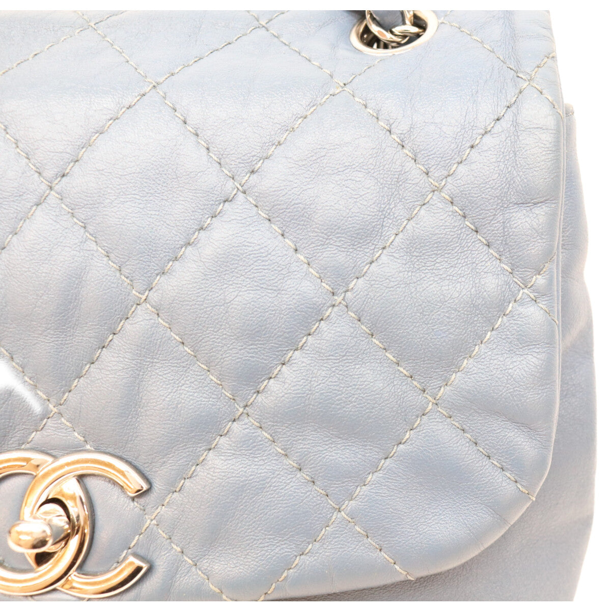 CHANEL シャネル 17番 ブルー カーフ CCトリアノン SV金具 マトラッセ メッセンジャー ショルダーバック ショルダーバッグ