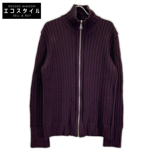 DOLCE&GABBANA ドルチェアンドガッバーナ ボルドー フルジップ ドライバーズニット トップス