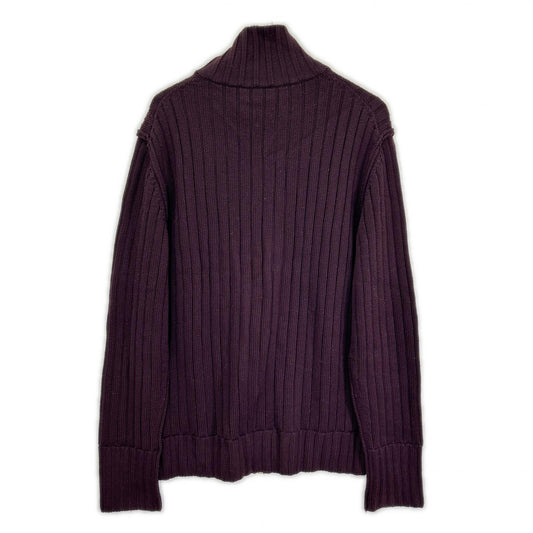 DOLCE&GABBANA ドルチェアンドガッバーナ ボルドー フルジップ ドライバーズニット トップス