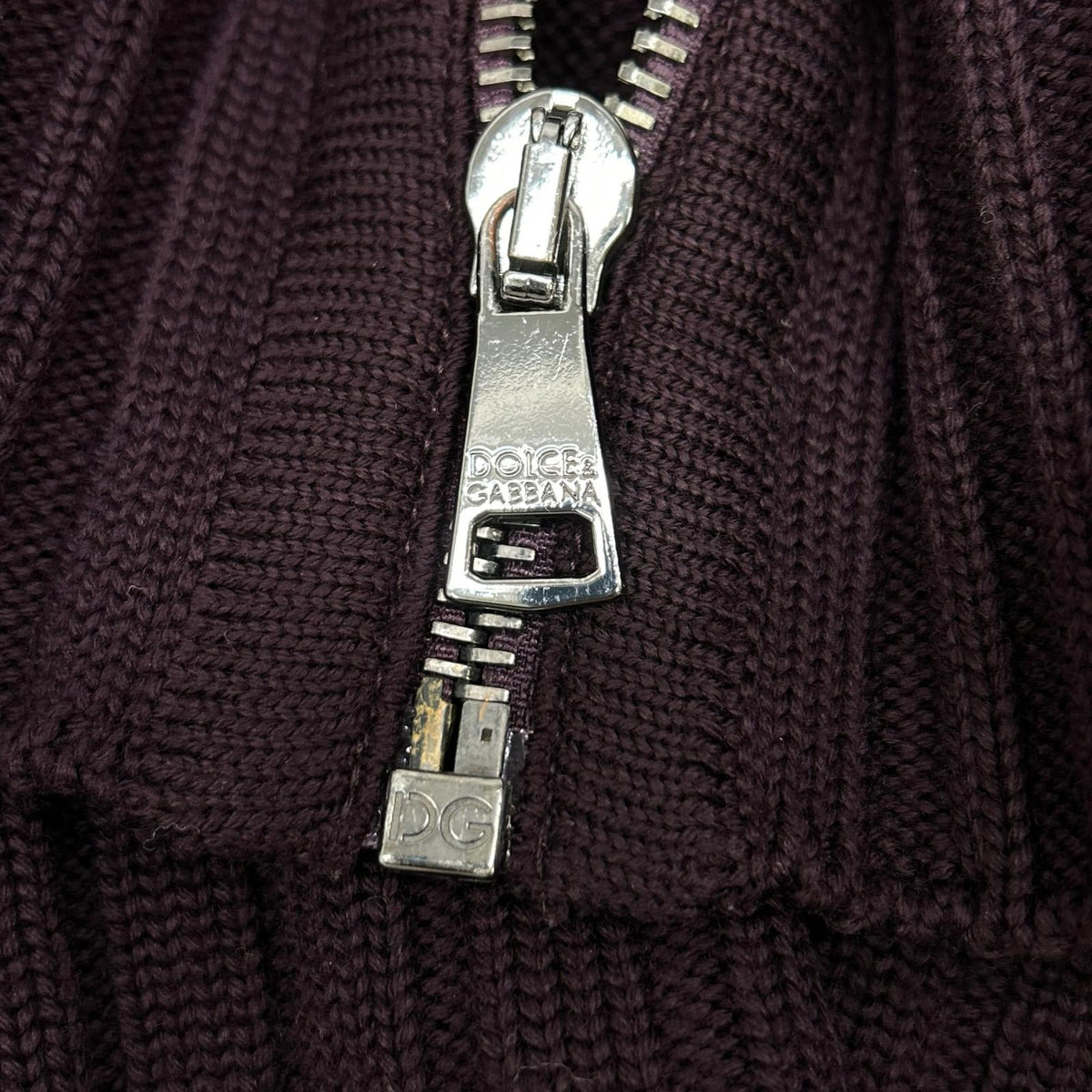 DOLCE&GABBANA Dolce & Gabbana bordeaux full-zip driver's knit top