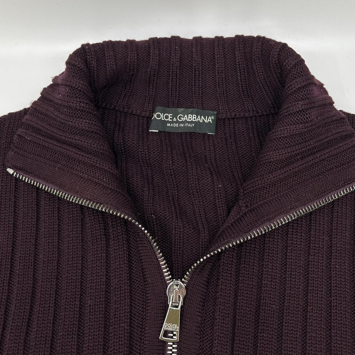 DOLCE&GABBANA Dolce & Gabbana bordeaux full-zip driver's knit top