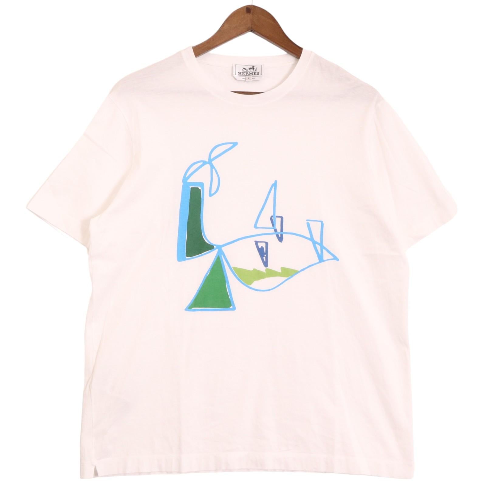 HERMES　エルメス　Tシャツ HERMES エルメス ホワイト 16SS プリントTシャツ トップス – style-eco