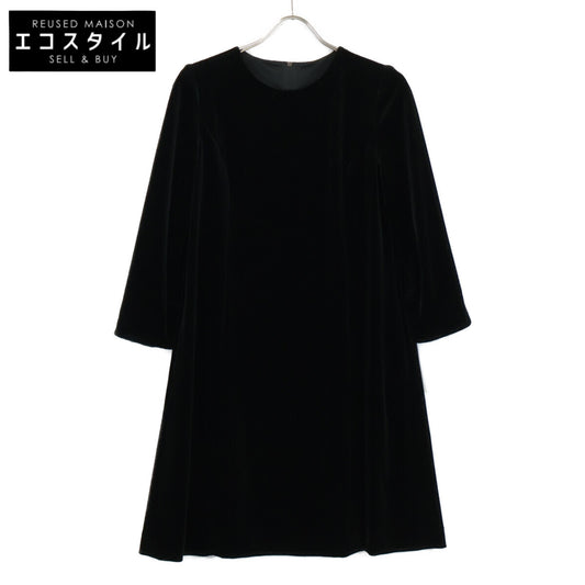 BLACK 37183-VA0FI403T Velour Dress Dress 40 Ladies