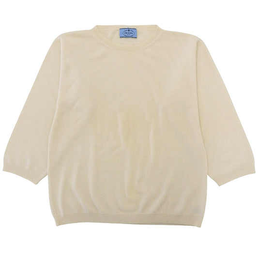 100%カシミア 長袖 ニット トップス メンズ アイボリー 42 トップス 42 メンズ