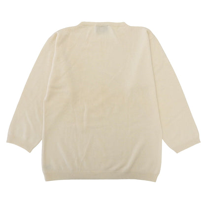 100% Cashmere Long Sleeve Knit Top Men's Ivory 42