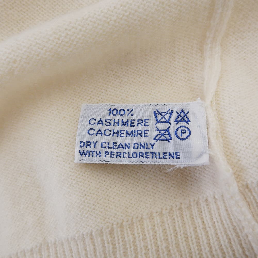 100% Cashmere Long Sleeve Knit Top Men's Ivory 42